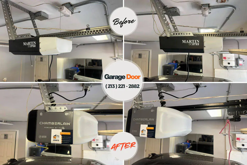 Before and after: garage door repair Grandview, OH